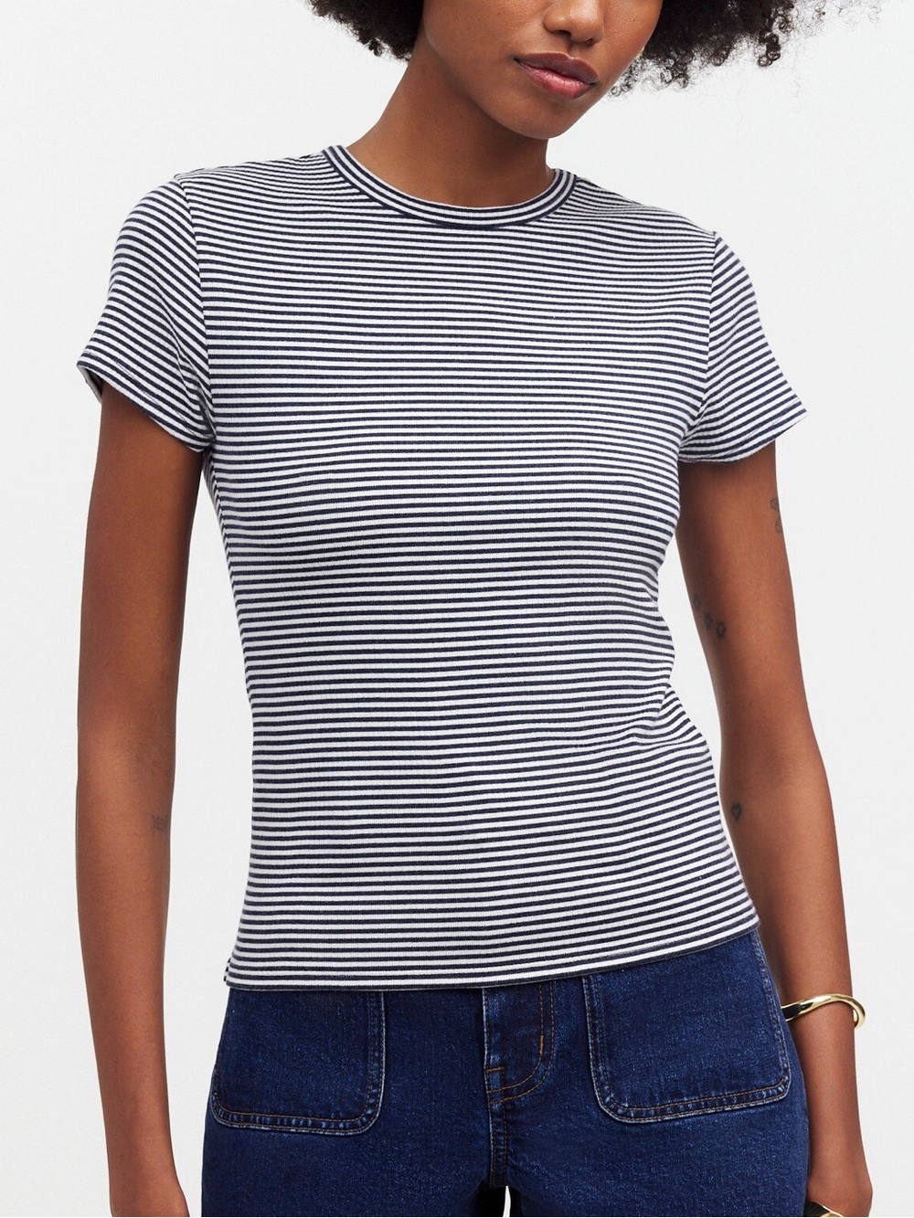 Madewell Drapey Rib Stripe Tee